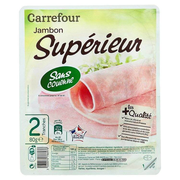 Carrefour Jambon Supérieur Sans Couenne