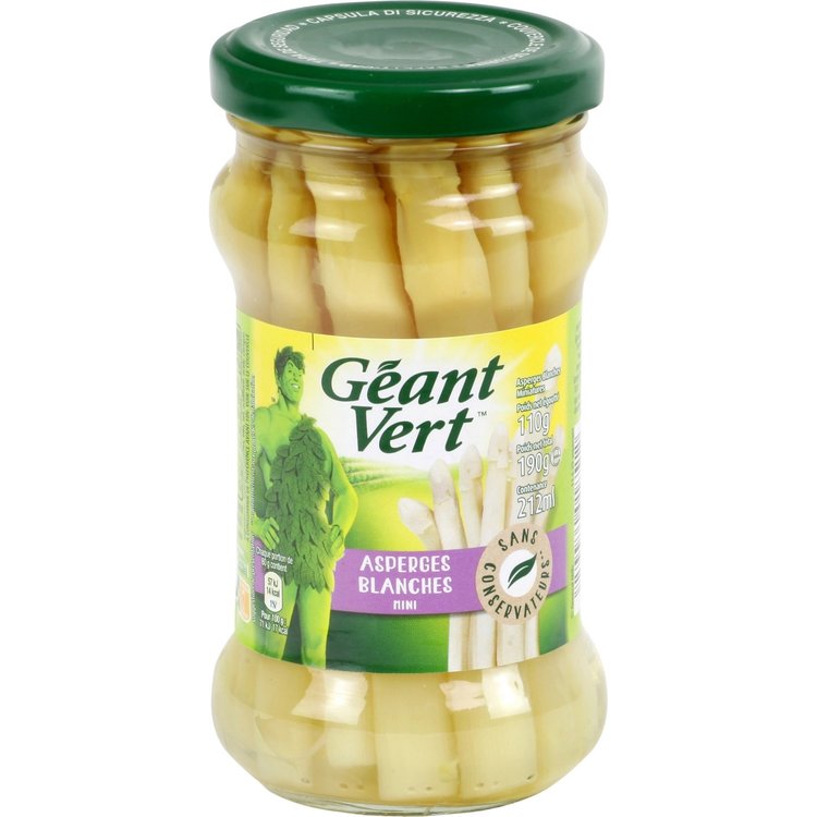 Asperges blanches miniatures Géant Vert le bocal de 110 g