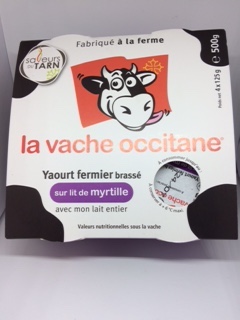 La Vache Occitane Yaourt Fermier Brassé Sur Lit de Myrtille