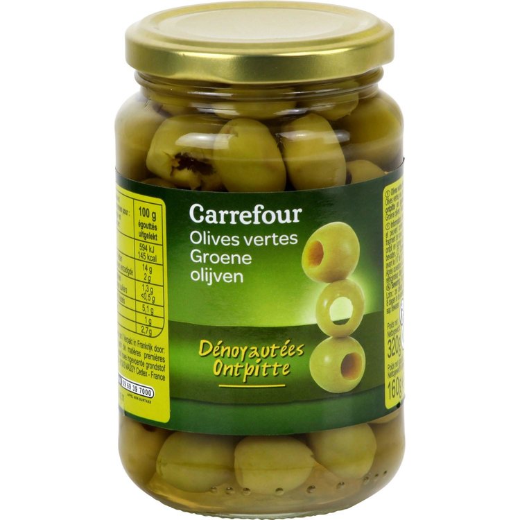 olives vertes dénoyautées