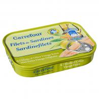 CARREFOUR Filets de sardines à l'huile d'olive vierge extra