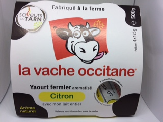 La Vache Occitane Yaourt Fermier Aromatis Citron