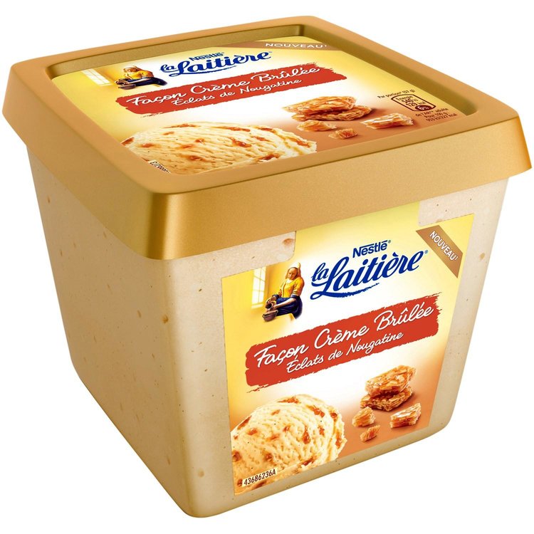 Crème glacée façon crème brûlée éclats de nougatine